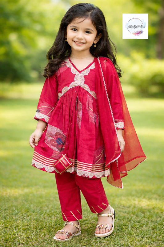 Soft cotton kurti pant dupatta