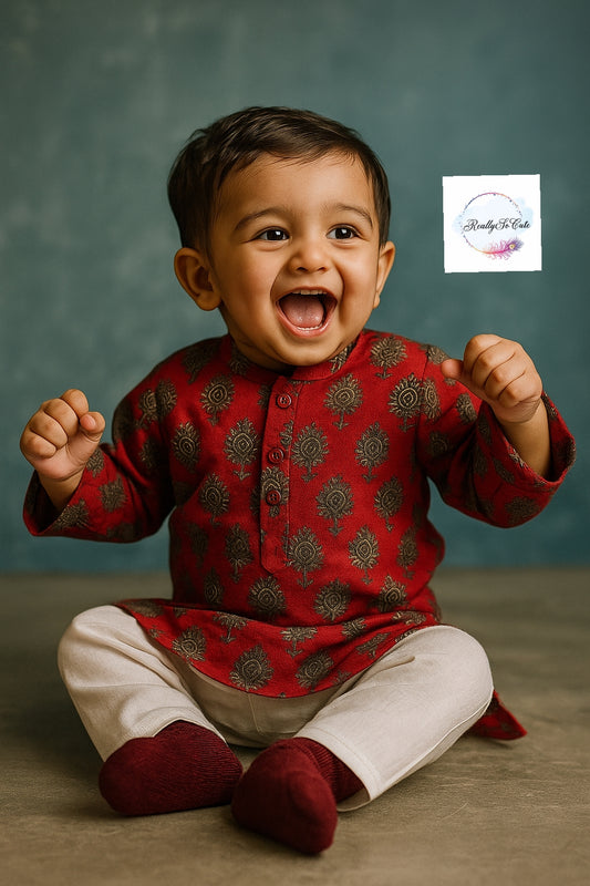 Boys  cotton kurta pajama set, infant kurta pajama