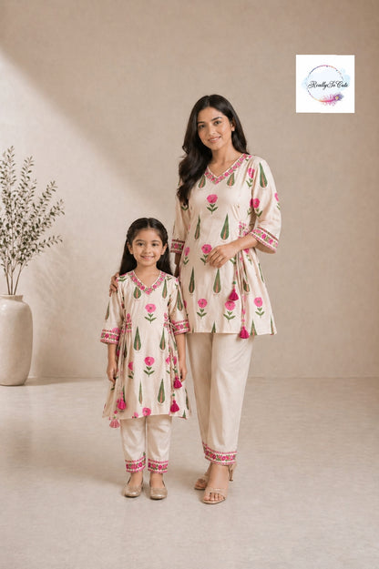 Elegant Mom Kurta Set – Short Top co ord set(Pre-Order)
Twinning Mom Set