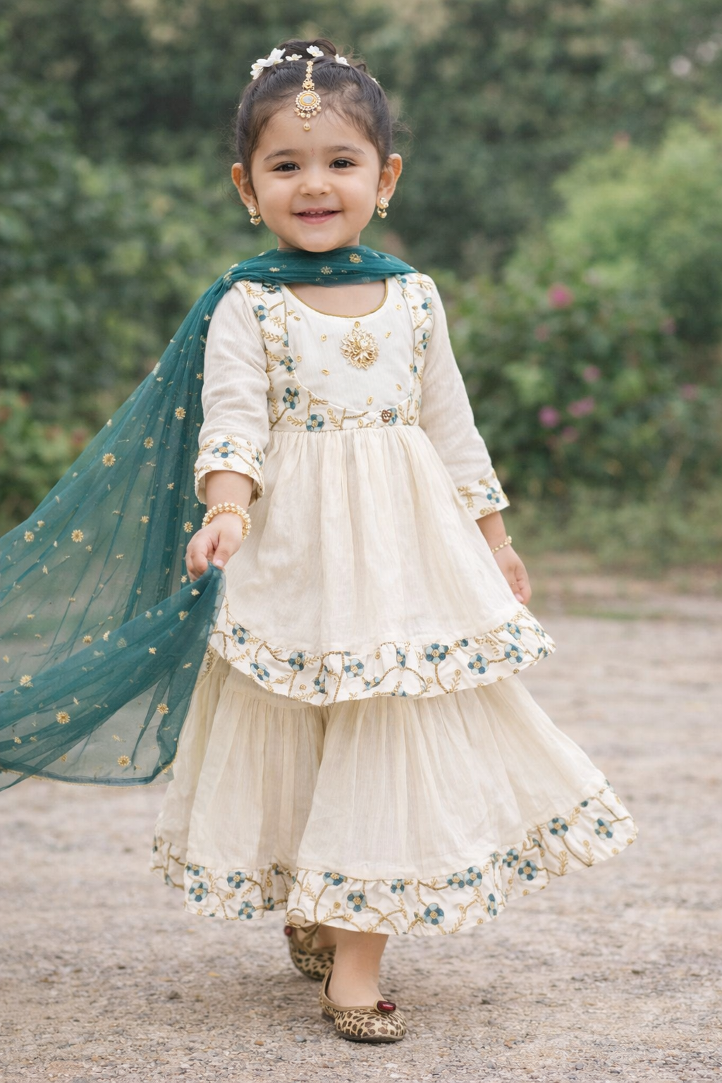 Girls 3 piece sharara Kurti set
