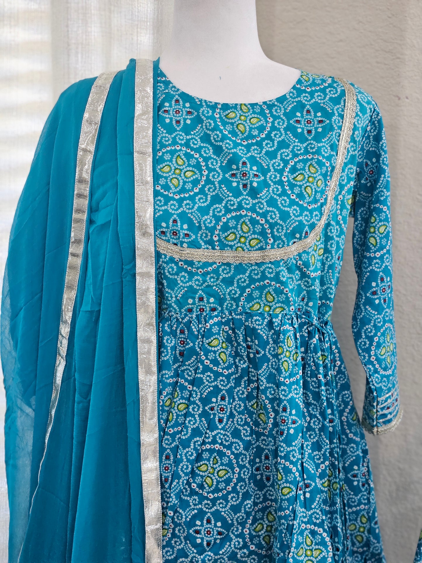 Blue Bandhani Cotton Kurta Set for Women with Dupatta | Pure Cotton Ethnic Wear | Sizes S–XXL