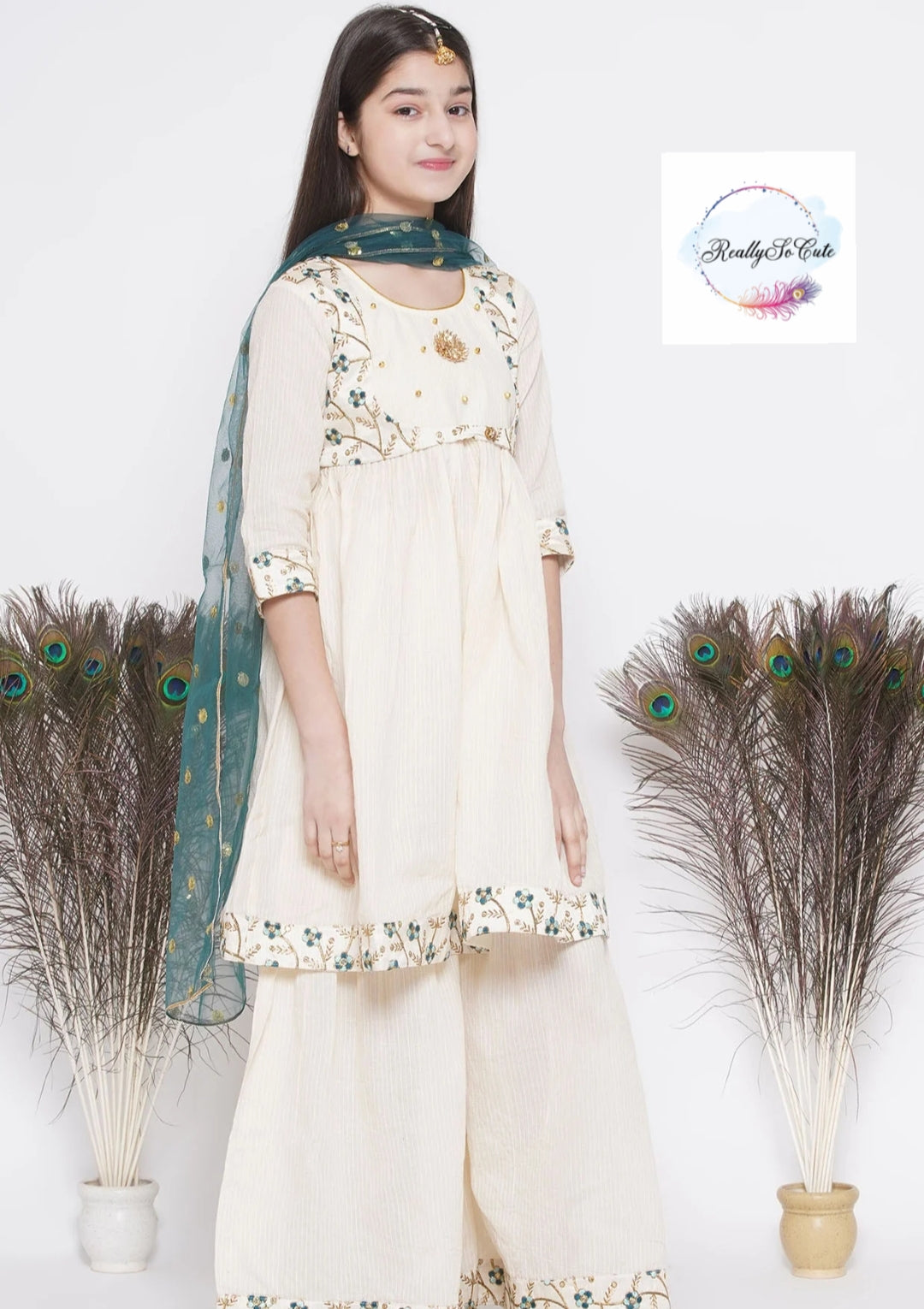 Girls 3 piece sharara Kurti set