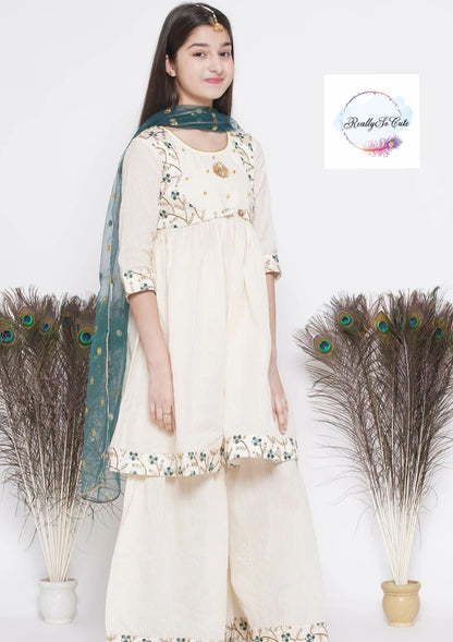 Girls 3 piece sharara Kurti set