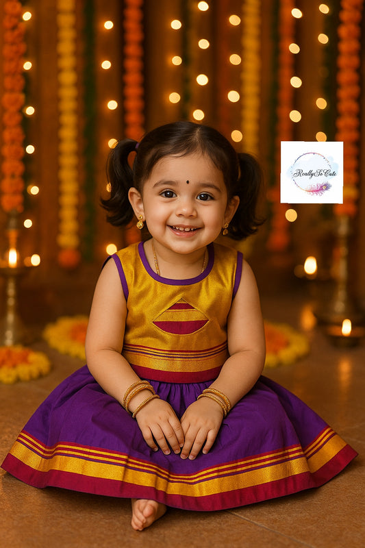 Little Girl Lehenga sets, Parkar Polka, ugadi girl ethnic wear,