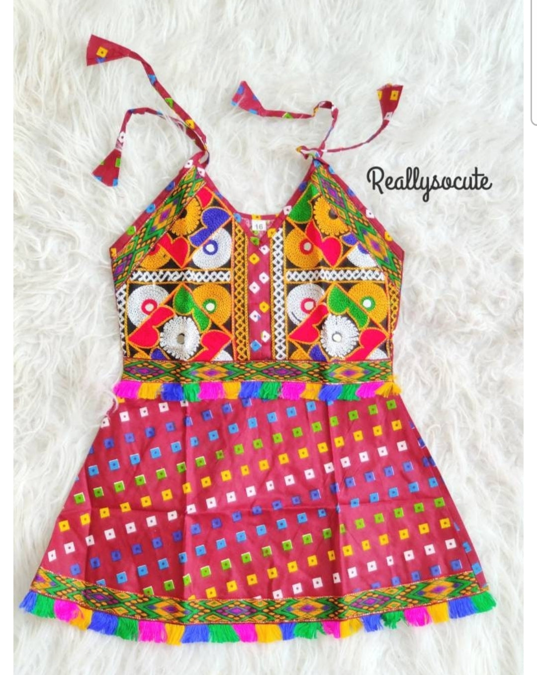 Baby girls' cotton dress, infant girl ethnic wear (12-18 months)
