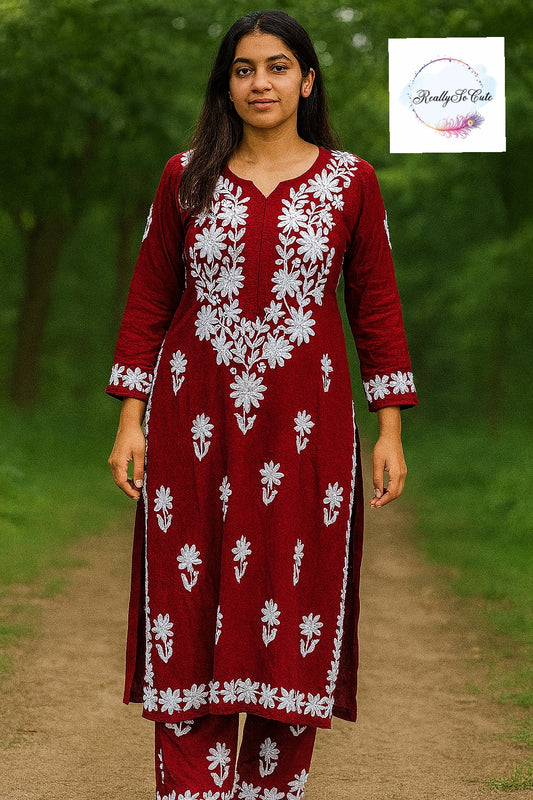 Kashmiri hand work Chikankari