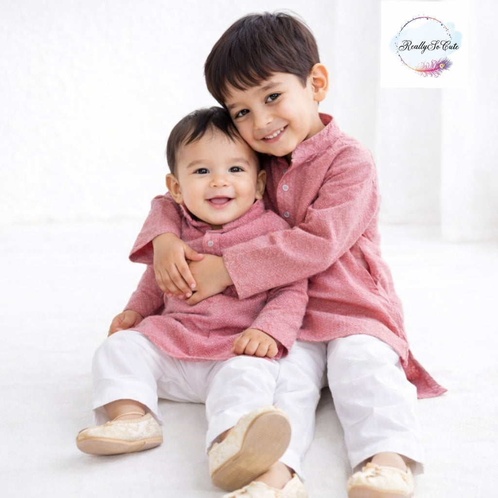 Boy  cotton Chikankari work kurta pajama