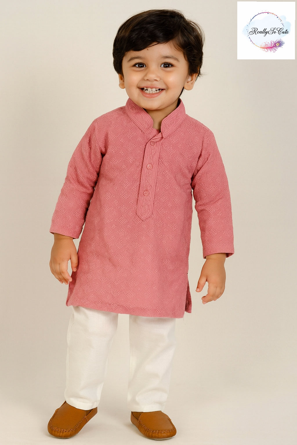 Boy  cotton Chikankari work kurta pajama