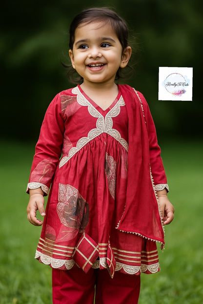 Soft cotton kurti pant dupatta