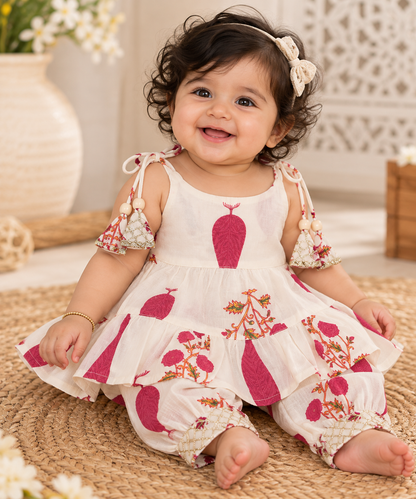 Baby Girls pure cotton color Ethnic Wear Sets | 0–6 Months