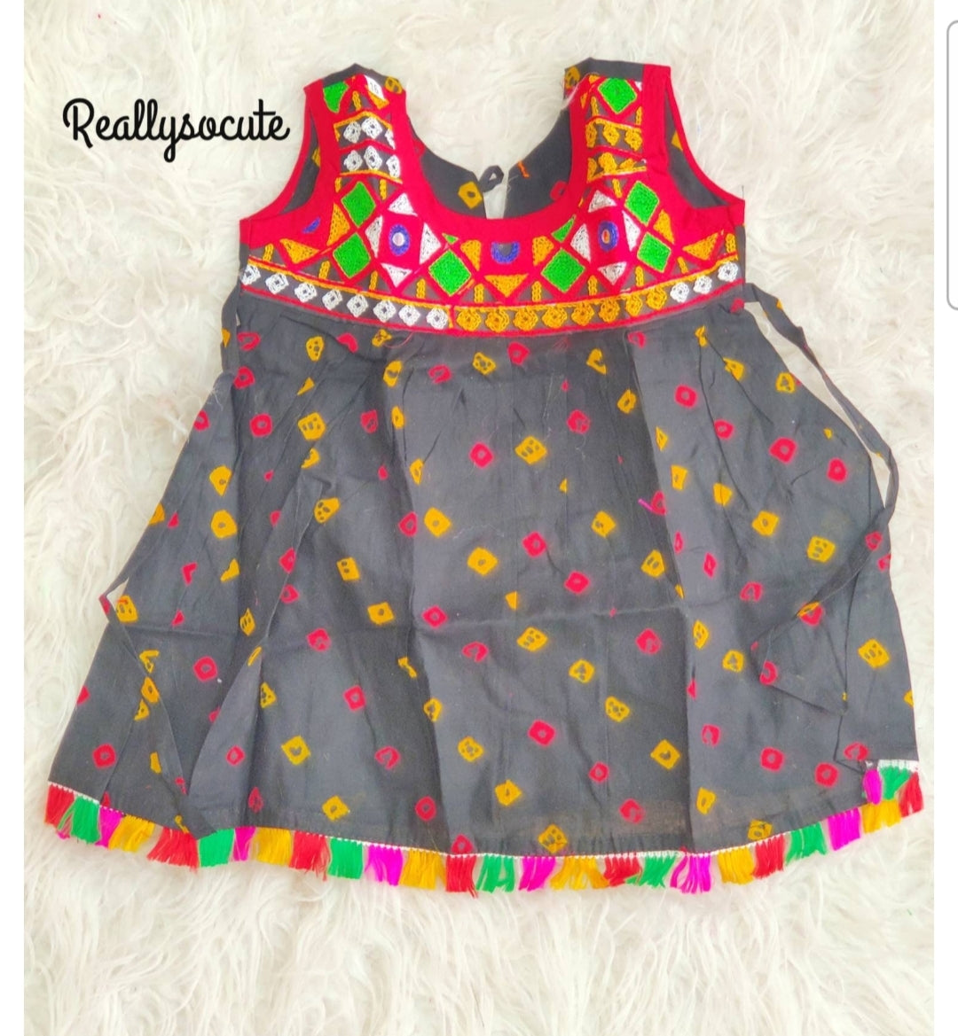 Baby girls' cotton dress, infant girl ethnic wear (9-12 months)