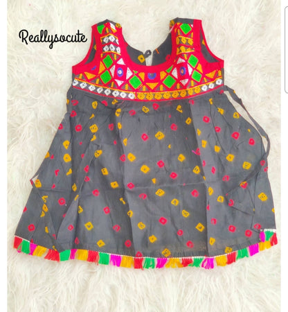 Baby girls' cotton dress, infant girl ethnic wear (9-12 months)