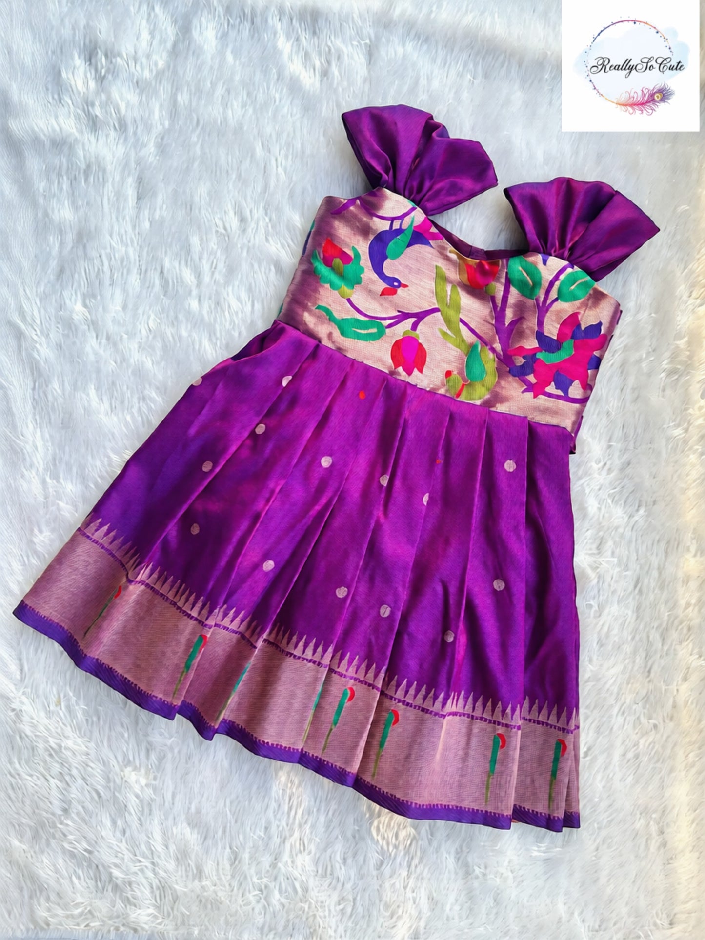 Traditional paithani dresses, baby girls ethnic wear,