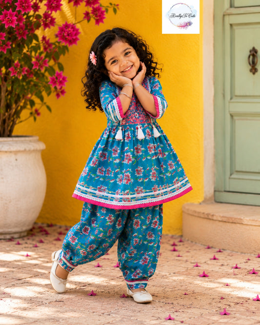 Girls Cotton Salwar Kurti Suit,