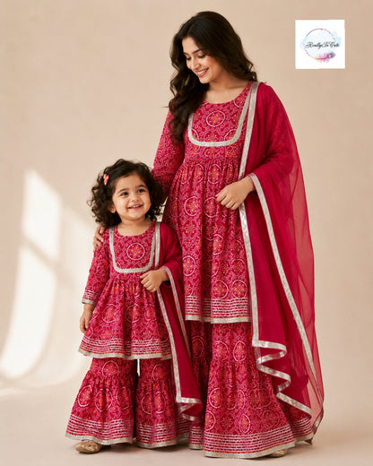 Red Bandhani Cotton Kurta Set for Women with Dupatta | Pure Cotton Ethnic Wear | Sizes S–XXL