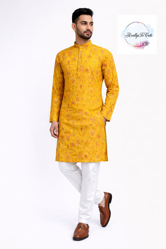 Men’s Traditional Kurta Pajama Set – Festive Wear