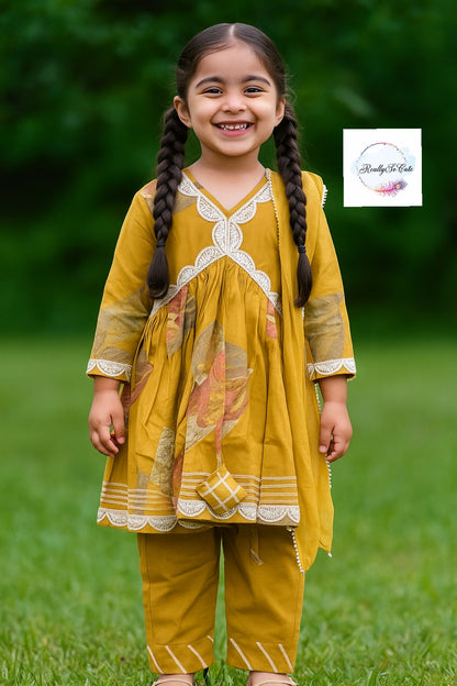 Soft cotton kurti pant dupatta