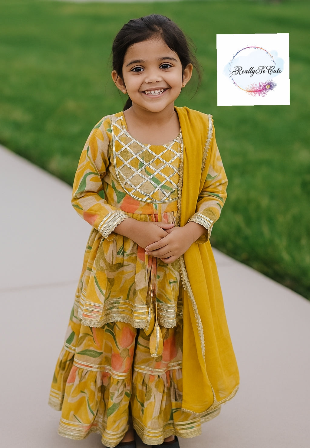 Soft muslin kurti sharara set