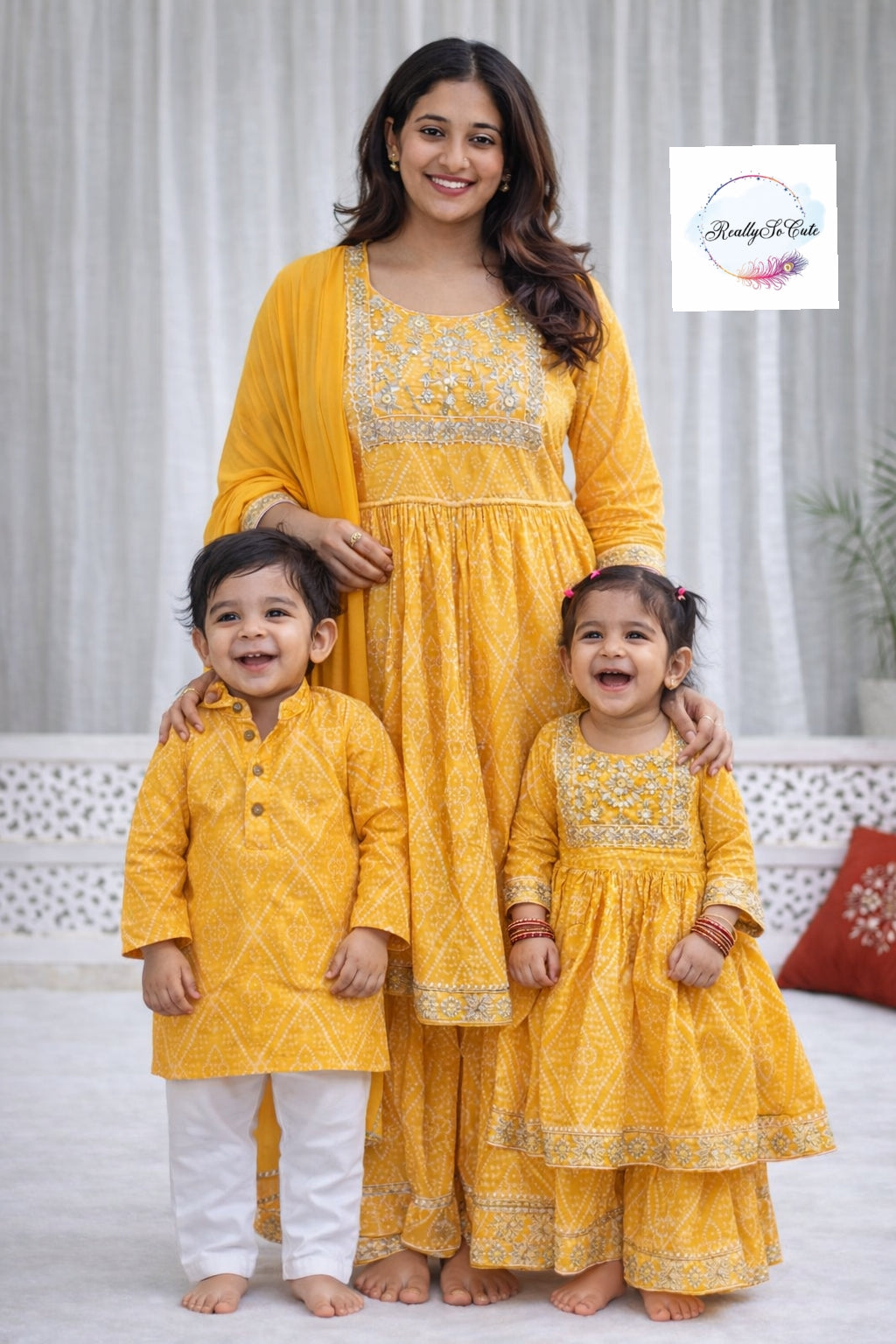 Yellow Bandhani sharara set