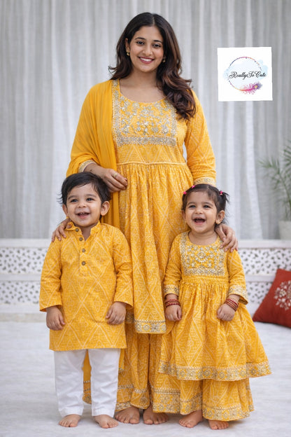 Yellow Bandhani sharara set