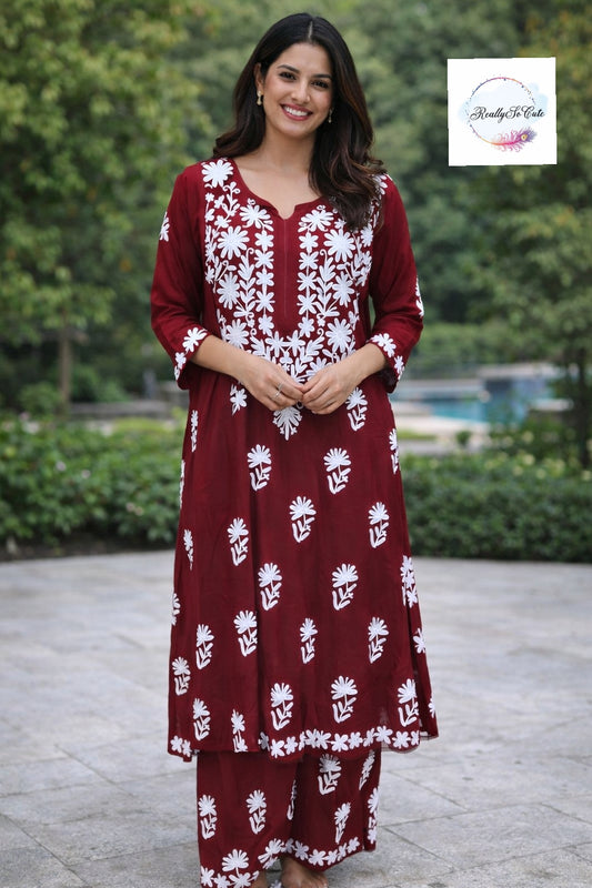 Kashmiri hand work Chikankari