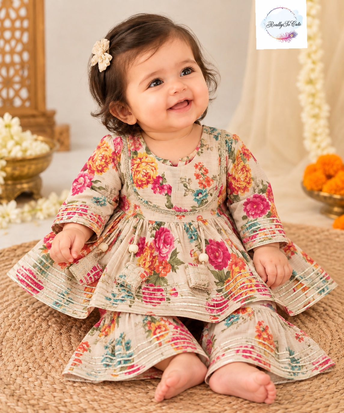 Baby Girls Muslin color Ethnic Wear Sets | 0–6 Months