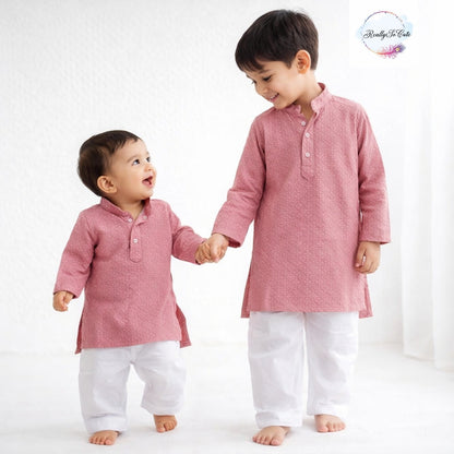 Boy  cotton Chikankari work kurta pajama