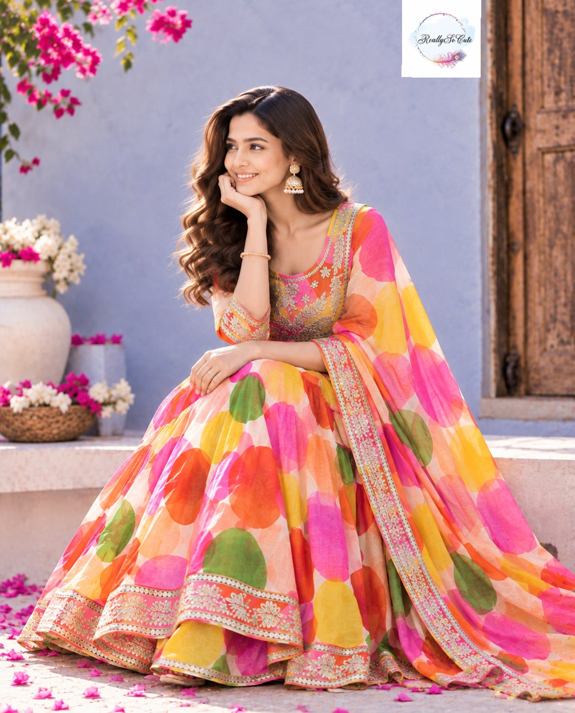 Multicolor Printed Pure Cotton Sharara Set for Women with Dupatta | Sizes M–XXL (38–44)