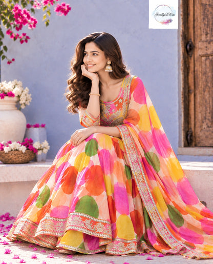 Multicolor Printed Pure Cotton Sharara Set for Women with Dupatta | Sizes M–XXL (38–44)