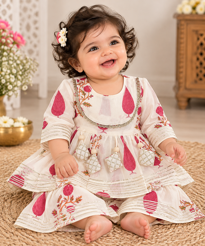 Baby Girls pure cotton color Ethnic Wear Sets | 0–6 Months