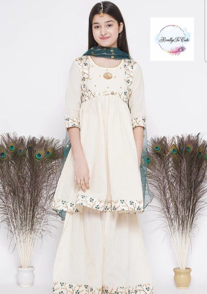 Girls 3 piece sharara Kurti set